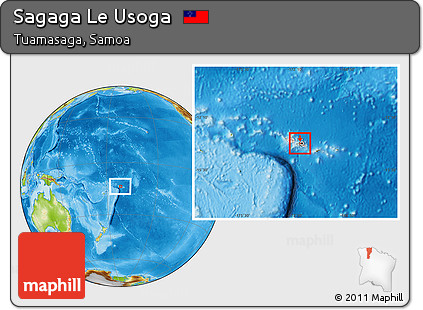 Physical Location Map of Sagaga Le Usoga, highlighted country, highlighted parent region, within the entire country