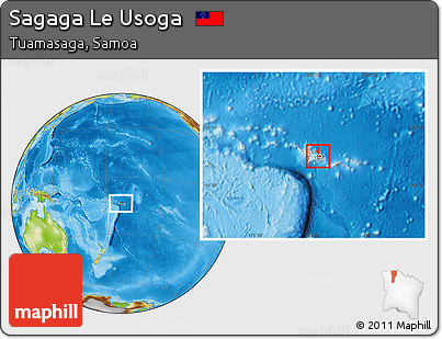 Physical Location Map of Sagaga Le Usoga, highlighted country, highlighted parent region, within the entire country