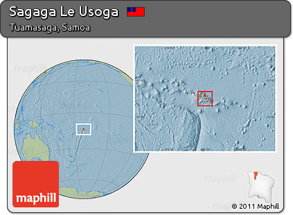 Savanna Style Location Map of Sagaga Le Usoga, highlighted parent region, hill shading