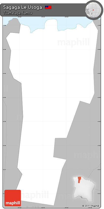 Gray Simple Map of Sagaga Le Usoga