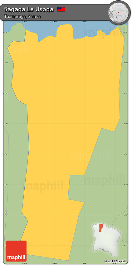 Savanna Style Simple Map of Sagaga Le Usoga
