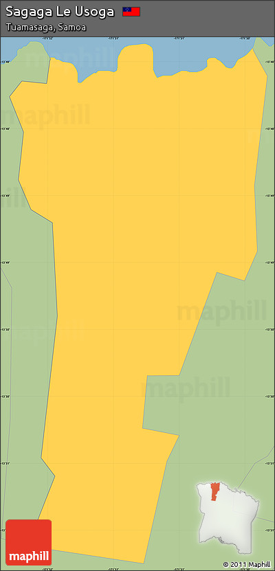 Savanna Style Simple Map of Sagaga Le Usoga
