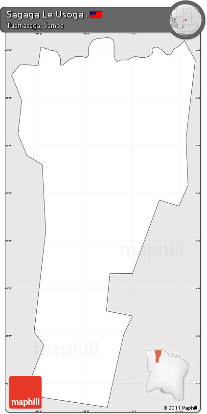 Silver Style Simple Map of Sagaga Le Usoga, cropped outside