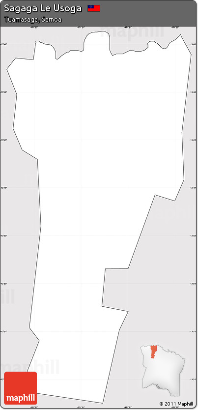 Silver Style Simple Map of Sagaga Le Usoga, cropped outside