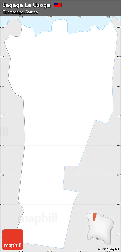 Silver Style Simple Map of Sagaga Le Usoga, single color outside