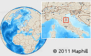 Shaded Relief Location Map of San Marino, within the entire country