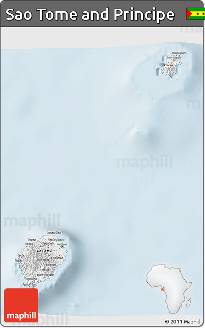 Classic Style 3D Map of Sao Tome and Principe