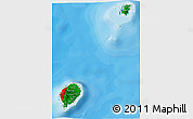 Flag 3D Map of Sao Tome and Principe, physical outside, bathymetry sea