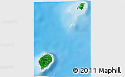 Flag 3D Map of Sao Tome and Principe, physical outside, flag aligned to the middle