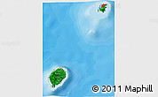 Flag 3D Map of Sao Tome and Principe, shaded relief outside, bathymetry sea, flag rotated