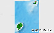Flag 3D Map of Sao Tome and Principe, shaded relief outside, flag rotated