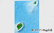 Flag 3D Map of Sao Tome and Principe, shaded relief outside