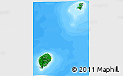 Flag 3D Map of Sao Tome and Principe, single color outside, bathymetry sea, flag aligned to the middle