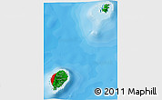 Flag 3D Map of Sao Tome and Principe, single color outside, bathymetry sea, shaded relief sea