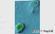 Flag 3D Map of Sao Tome and Principe, single color outside, satellite sea, flag centered