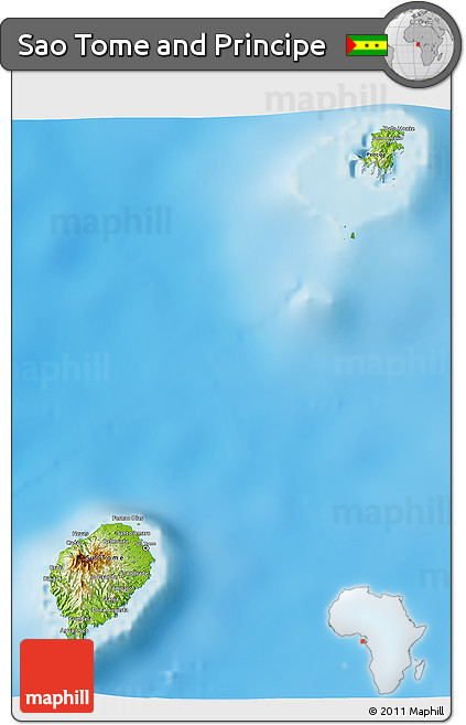 Physical 3D Map of Sao Tome and Principe