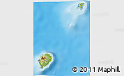 Physical 3D Map of Sao Tome and Principe, political outside, shaded relief sea