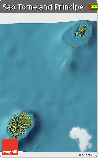 Satellite 3D Map of Sao Tome and Principe