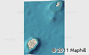 Shaded Relief 3D Map of Sao Tome and Principe, single color outside, satellite sea