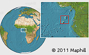 Flag Location Map of Sao Tome and Principe, satellite outside