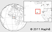 Physical Location Map of Sao Tome and Principe, blank outside