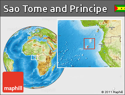 Physical Location Map of Sao Tome and Principe