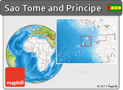 Physical Location Map of Sao Tome and Principe, highlighted continent