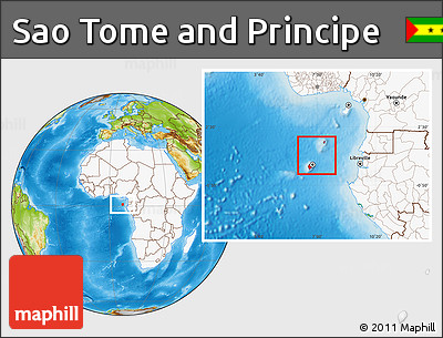 Physical Location Map of Sao Tome and Principe, highlighted continent