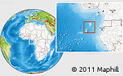 Physical Location Map of Sao Tome and Principe, highlighted continent