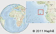 Physical Location Map of Sao Tome and Principe, lighten