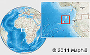 Physical Location Map of Sao Tome and Principe, lighten, semi-desaturated, land only
