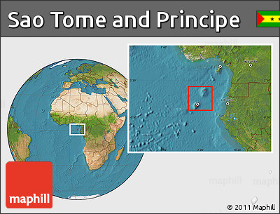 Satellite Location Map of Sao Tome and Principe