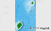 Flag Map of Sao Tome and Principe, physical outside, bathymetry sea, flag centered