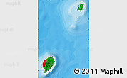 Flag Map of Sao Tome and Principe, physical outside, bathymetry sea