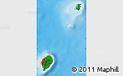 Flag Map of Sao Tome and Principe, shaded relief outside
