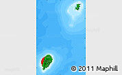Flag Map of Sao Tome and Principe, single color outside, bathymetry sea