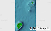 Flag Map of Sao Tome and Principe, single color outside, satellite sea, flag centered