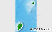 Flag Map of Sao Tome and Principe, single color outside, shaded relief sea, flag rotated