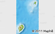 Physical Map of Sao Tome and Principe, political outside, shaded relief sea