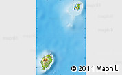 Physical Map of Sao Tome and Principe, political shades outside, shaded relief sea