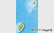 Physical Map of Sao Tome and Principe, semi-desaturated, land only