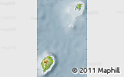 Physical Map of Sao Tome and Principe, semi-desaturated