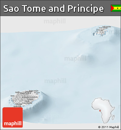 Classic Style Panoramic Map of Sao Tome and Principe, single color outside