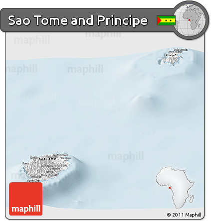 Classic Style Panoramic Map of Sao Tome and Principe, single color outside