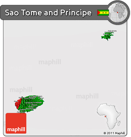Flag Panoramic Map of Sao Tome and Principe