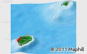 Flag Panoramic Map of Sao Tome and Principe, political shades outside