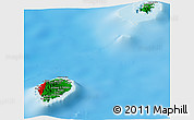 Flag Panoramic Map of Sao Tome and Principe, shaded relief outside
