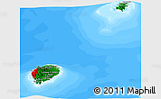 Flag Panoramic Map of Sao Tome and Principe, single color outside, bathymetry sea