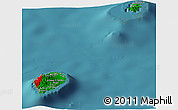 Flag Panoramic Map of Sao Tome and Principe, single color outside, satellite sea