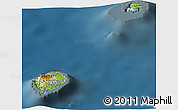 Physical Panoramic Map of Sao Tome and Principe, darken